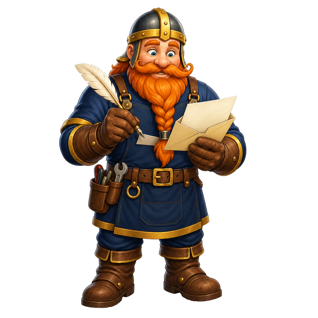 The Viking answering a customer's letter